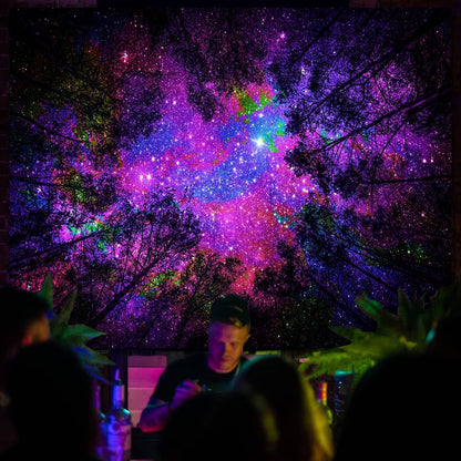Miytal Blacklight Waterfall Tapestry - UV Reactive Glow in the Dark Neon Forest Wall Hanging, Vibrant Nature Landscape Wonderland for Bedroom, Living Room Decor - 51.2" x 59.1"