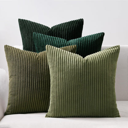 Topfinel Decorative Throw Pillow Covers Cushion Cases, Set of 4 Soft Velvet Modern Double-Sided Designs, Mix and Match for Boho Farmhouse Fall Home Decor (18x18 inch, Orange/Teal)