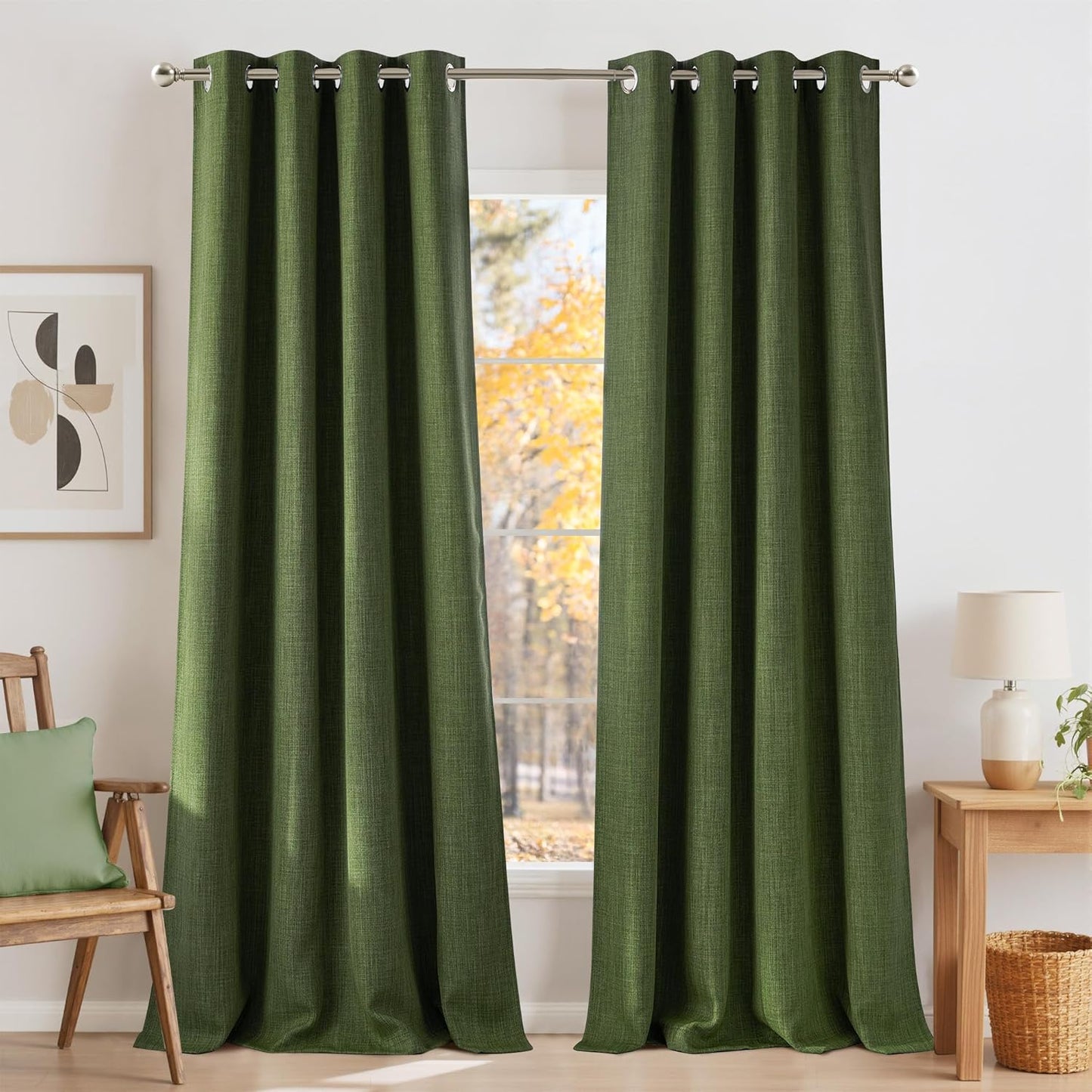 NICETOWN Halloween Pitch Black Solid Thermal Insulated Grommet Blackout Curtains/Drapes for Bedroom Window (2 Panels, 42 inches Wide by 63 inches Long, Black) - Colors C