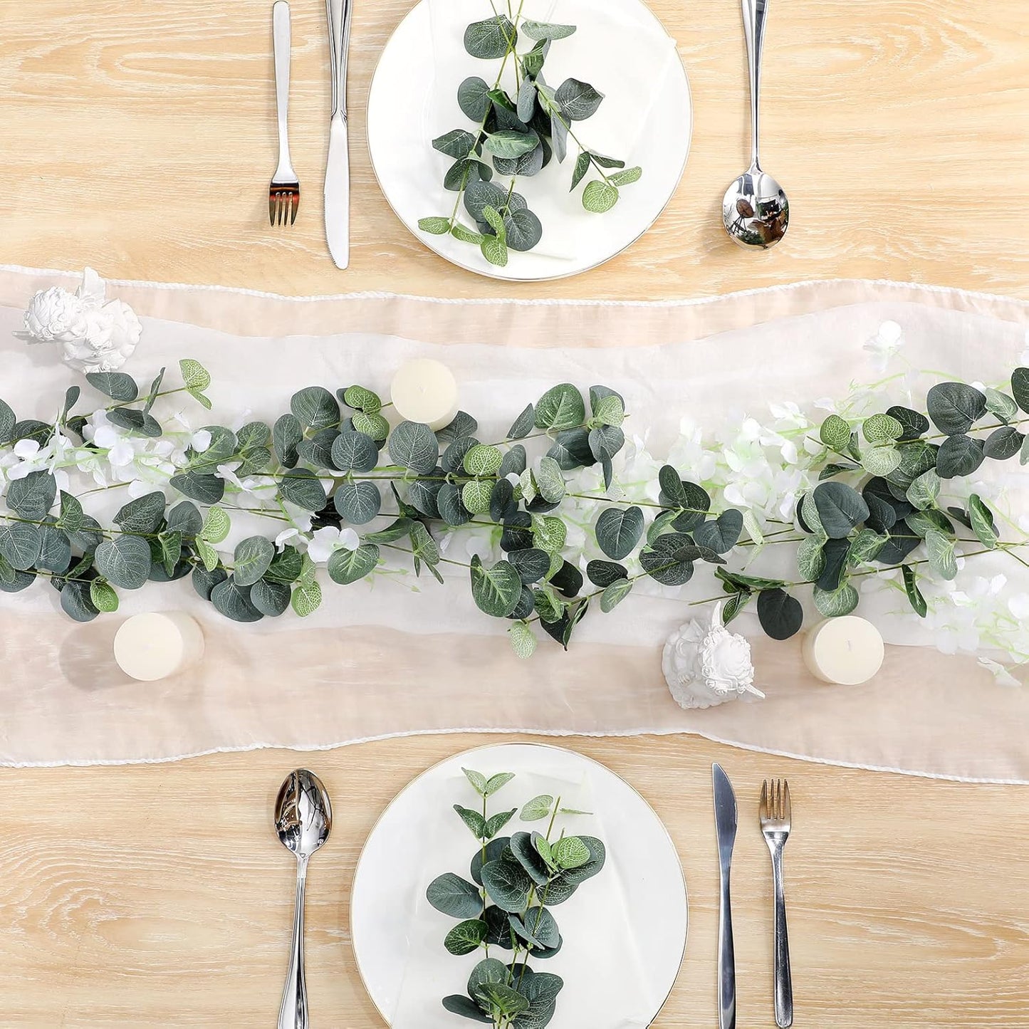 Tigeen 200 Pcs Artificial Eucalyptus Stems Tall 11.8 Inch Tall Faux Eucalyptus Branches Fake Greenery Plants Stems for Vase Home Party Wedding Decorations