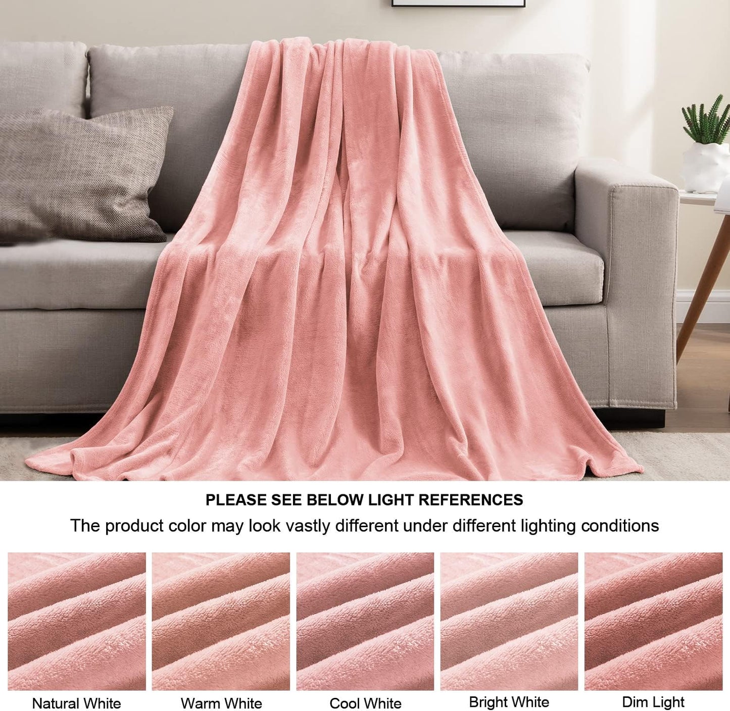BEDELITE Fleece Blanket Black Throw Blankets for Couch & Bed, Luxury Plush Cozy Fuzzy Blanket 50x60 inches, Super Soft Warm Lightweight Throw Blanket for Travel Camping - Colors B