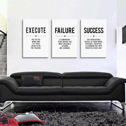 Inspirational Canvas Painting Wall Art -EPHANY ART,Mindset Quotes Prints, Success Framed Entrepreneur Poster Positive Quotes Wall Poster for Home Office Workplace (M-3pcs,12x16inchx3pcs)