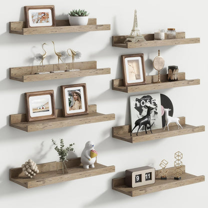 FLYJOE Floating Picture Ledge Shelves for Wall Set of 4, 48 Inch Wall Shelves with Lip Long Large Nursery Book Shelf for Toys Storage Kids Bookshelf Wall Mounted Living Room Bedroom Decor Frames