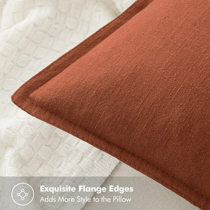 MIULEE Decorative Linen Euro Sham Pillow Covers 26x26 Cream White Boho Farmhouse Neutral Couch Throw Pillows for Bed Pack of 2 Accent Modern Pillowcase Sofa Livingroom Home Decor