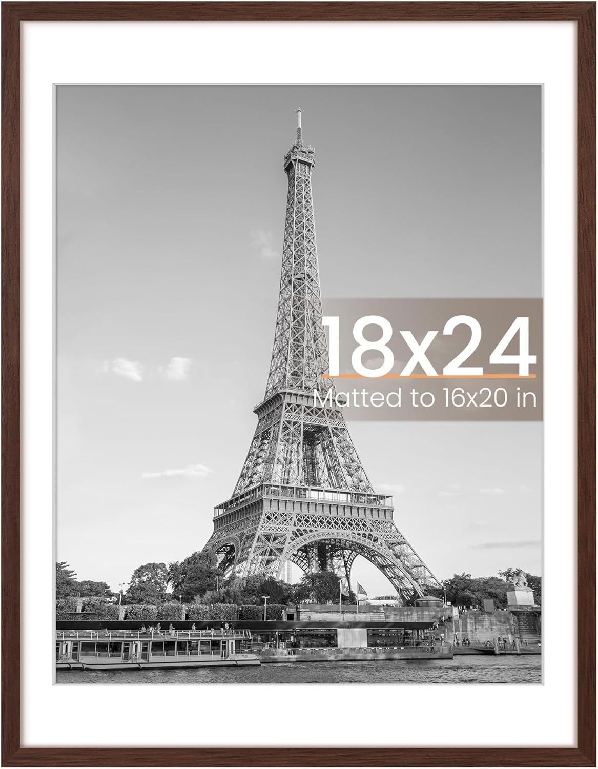upsimples 8x10 Picture Frame, Display Pictures 5x7 with Mat or 8x10 Without Mat, Wall Hanging Photo Frame, Black, 1 Pack - Colors B