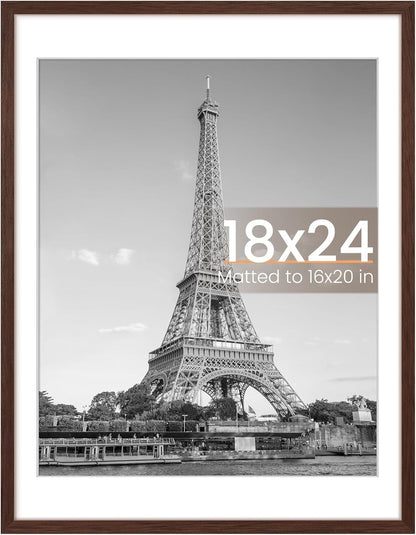 upsimples 8x10 Picture Frame, Display Pictures 5x7 with Mat or 8x10 Without Mat, Wall Hanging Photo Frame, Black, 1 Pack - Colors B