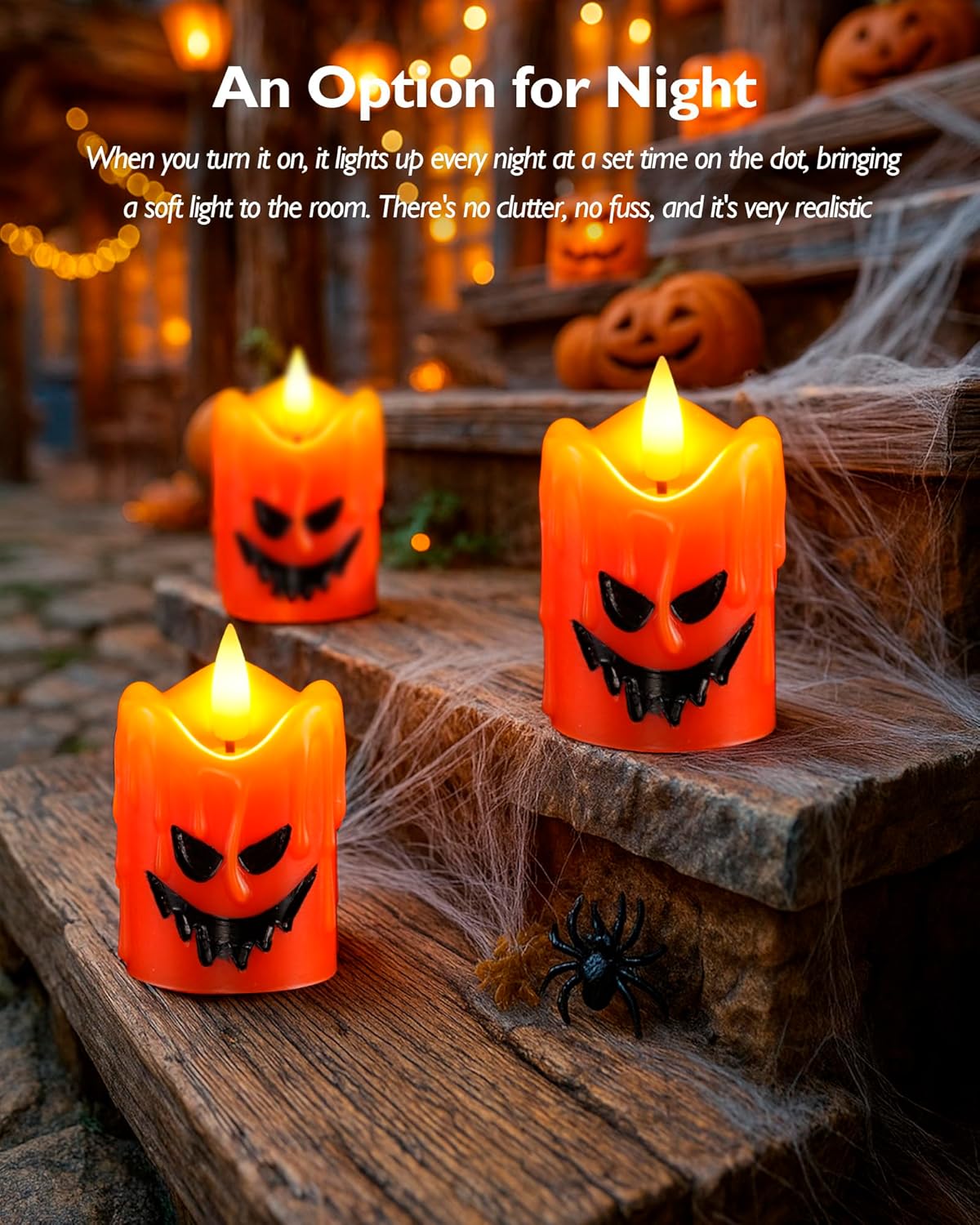Homemory Flameless Votive Candles with Timer, 2" x 2" Real Wax, 400+Hour Realistic Black Wick Battery Operated Candles, Set of 6 for Wedding, Party and Holiday Decoration (Battery Included)