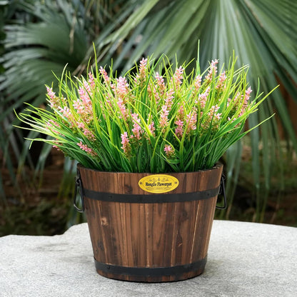 20 Bundles Artificial Plants Outdoor, UV Resistant Fake Flowers， Realistic Faux Lavender Shrubs for Porch Garden Window Box Home Decoration (Purple)