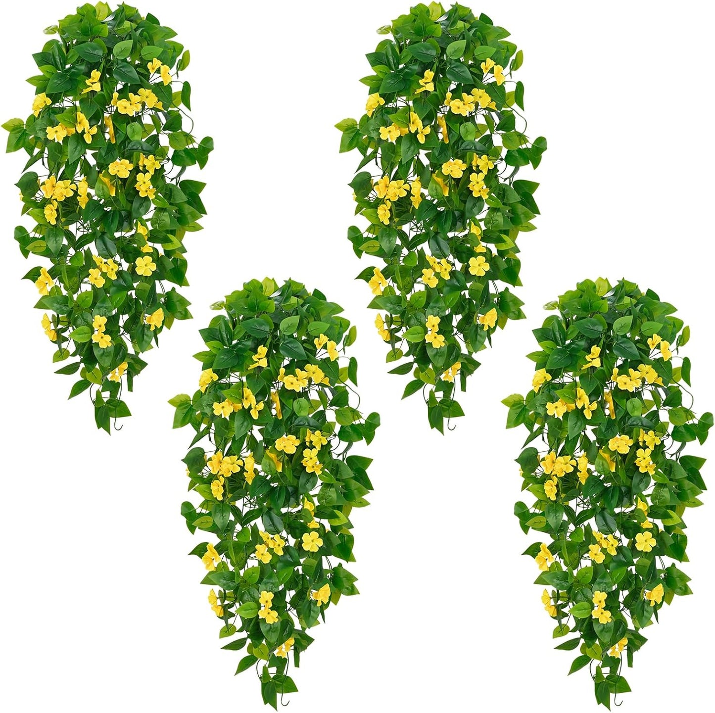 BLEUM CADE Fake Hanging Plants, 2pcs Artificial Pothos Vines Greenery for Wall Home Living Room Office Indoor Outdoor Decor (No Baskets)