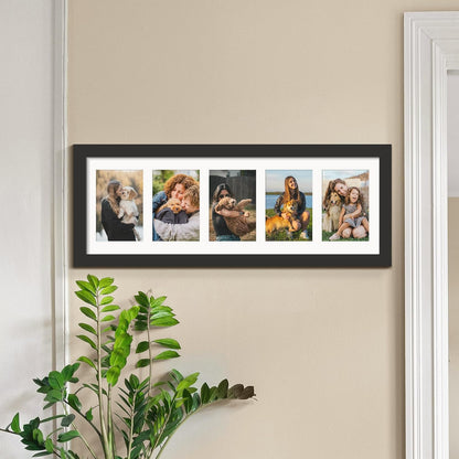 DUENPY 14x26 Collage Picture Frame 4x6 Collage Picture Frame Displays Twelve 4x6 inch Photos Available Horizontal Wall Mounting Display and Vertical Black - Colors A