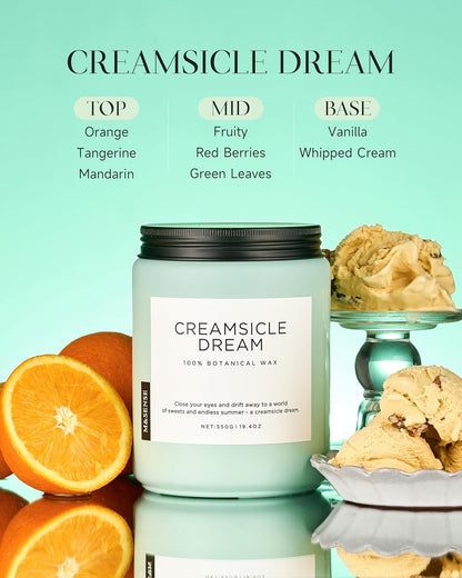 M&SENSE Eucalyptus & Mint Scented Jar Candle, Large 19.4oz Natural Soy Wax, 110-Hour Long Lasting Non-Toxic Clean Burning, Fresh Smelling Home Aromatherapy for Spa Stress Relief, Gifts for Men Women