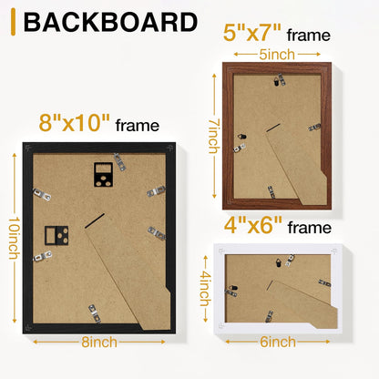 Vittanly 15 Pack Picture Frames Collage Wall Decor for Mounting or Tabletop Display, Gallery Frame Set for Family, Multi Sizes Including 3pcs 8x10, 6pcs 5x7, 6pcs 4x6, Black
