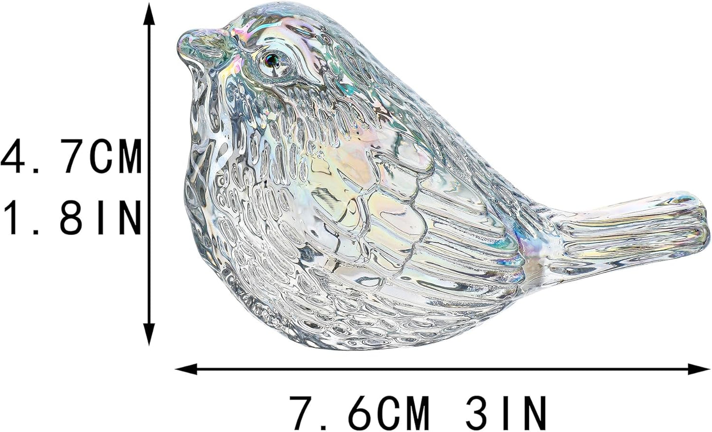 H&D HYALINE & DORA Blue Glass Bird Figurines Bird Gifts for Bird Lovers Women Crystal Glass Animal Figurine Collectible for Home Shelf Decor