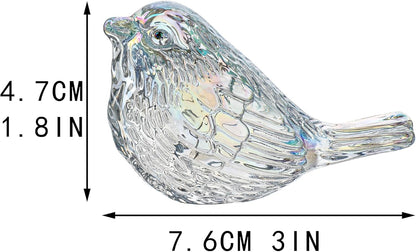 H&D HYALINE & DORA Blue Glass Bird Figurines Bird Gifts for Bird Lovers Women Crystal Glass Animal Figurine Collectible for Home Shelf Decor