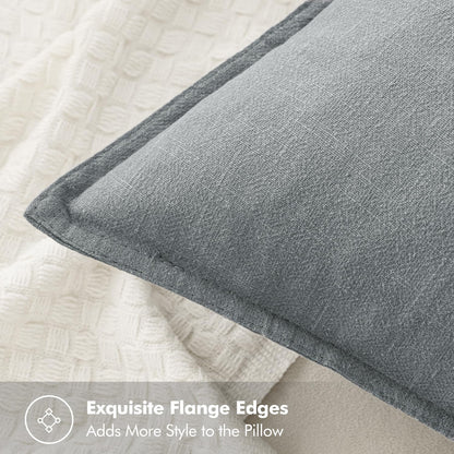 MIULEE Decorative Linen Euro Sham Pillow Covers 26x26 Cream White Boho Farmhouse Neutral Couch Throw Pillows for Bed Pack of 2 Accent Modern Pillowcase Sofa Livingroom Home Decor