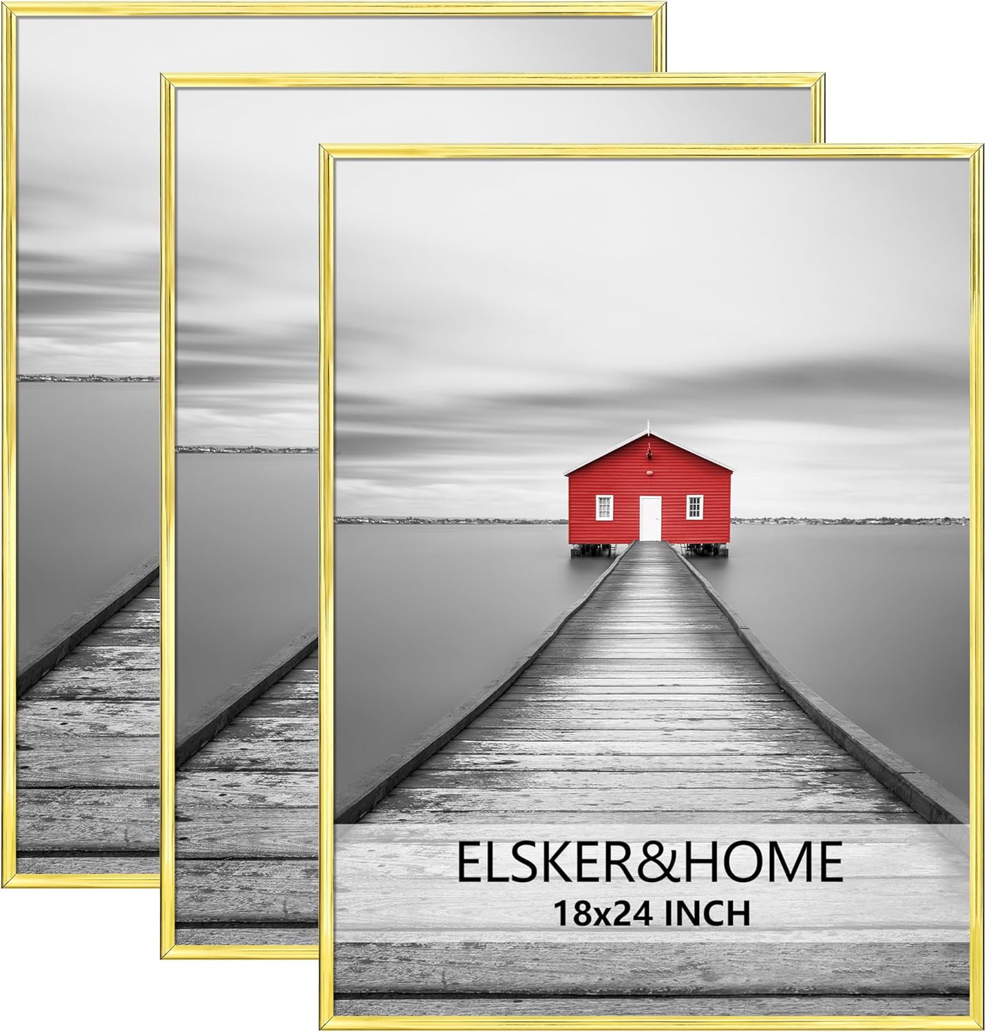 ELSKER&HOME 22.375 x 34 Poster Frame 3 Pack, Black Picture Frame for Horizontal or Vertical Wall Mounting, Sturdy and Scratch-proof