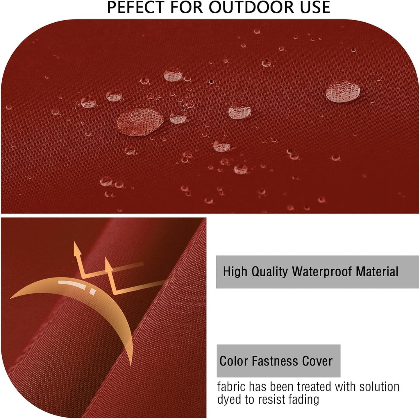 idee-home Outdoor Bench Cushion Waterproof, Bench Cushions for Outdoor Furniture, Patio Porch Swing Replacement Seat Pad with Ties for Garden Backyard, 48 x 18 Inch Red
