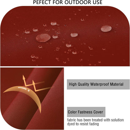 idee-home Outdoor Bench Cushion Waterproof, Bench Cushions for Outdoor Furniture, Patio Porch Swing Replacement Seat Pad with Ties for Garden Backyard, 48 x 18 Inch Red