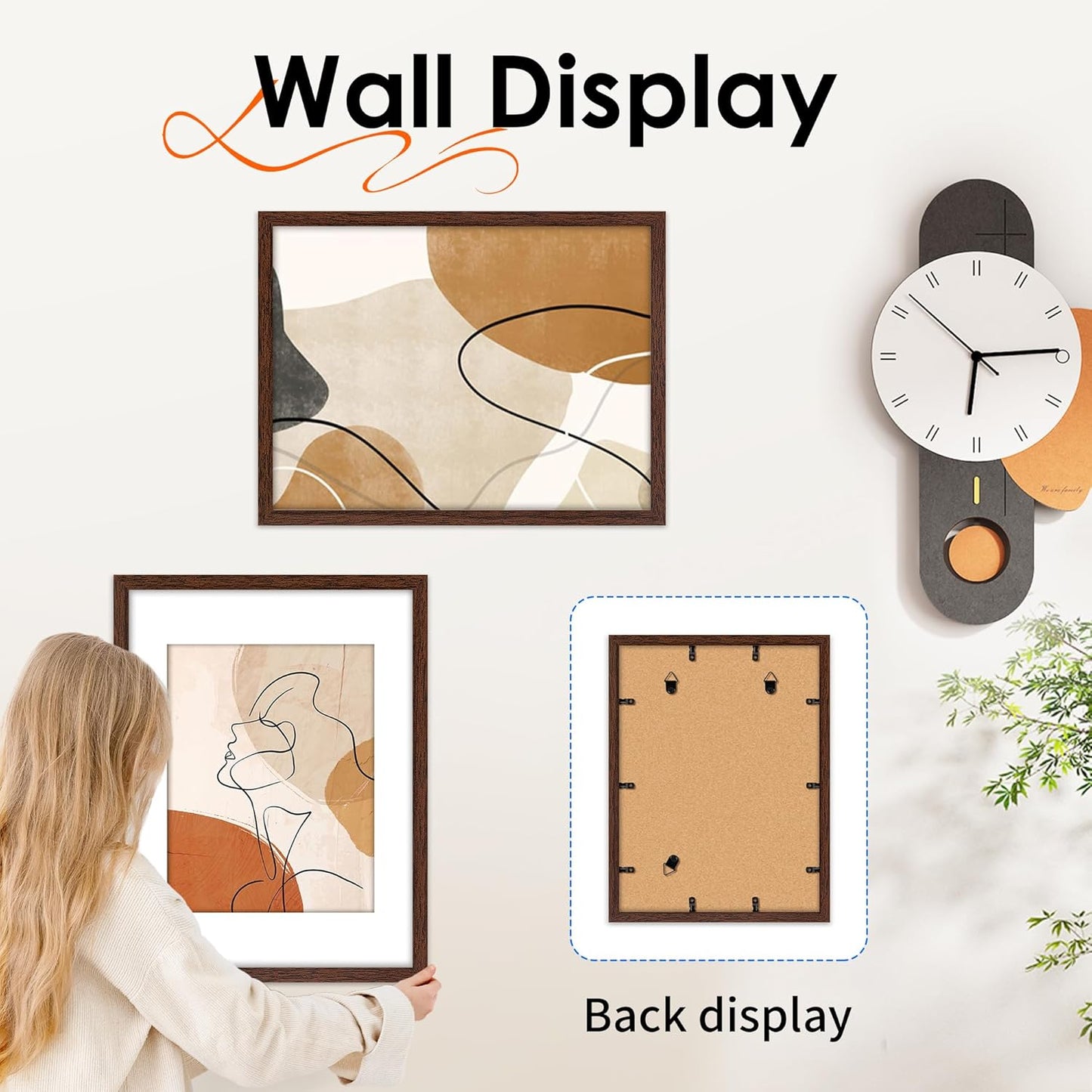 FIXSMITH 10 Pack Picture Frames Collage Wall Decor for Mounting or Tabletop Display, Gallery Wall Frame Set with Two 8x10 Black Frames, Four 5x7 Frames and Four 4x6 Frames, Multi-Pack Photo Frame Set