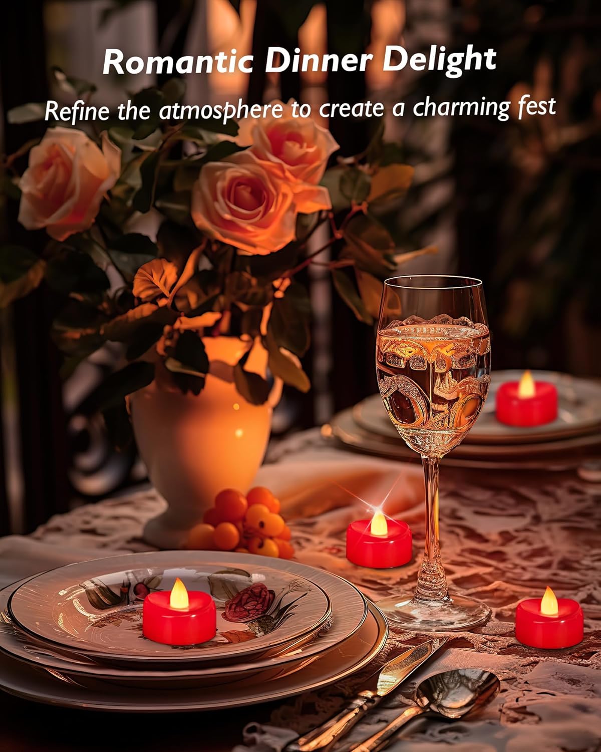 merrynights LED Candles, Tea Lights Candles Battery Operated Bulk, 50-Pack Long-Lasting 200 Hours Flameless Tealight Candles, Realistic Tea Lights for Christmas Halloween Wedding, 1.5'' D X 1.25'' H