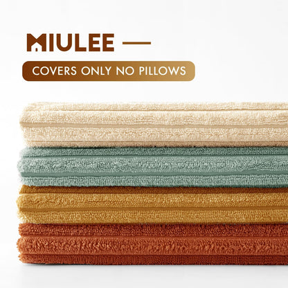 MIULEE Boho Farmhouse Sage Green Throw Pillow Covers 18x18 Inch Set of 4 Mordern Nordic Cushion Covers Soft Corduroy Spring Home Decor for Couch Bed Sofa Living Room Forest Green
