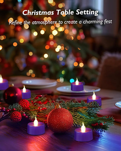 merrynights LED Candles, Tea Lights Candles Battery Operated Bulk, 50-Pack Long-Lasting 200 Hours Flameless Tealight Candles, Realistic Tea Lights for Christmas Halloween Wedding, 1.5'' D X 1.25'' H