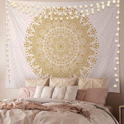 Black Mandala Tapestry Wall Hanging Psychedelic Wall Tapestry Aesthetic Indian Hippie Decor Bohemian Art Boho Home Decoration for Bedroom,Living Room,Dorm