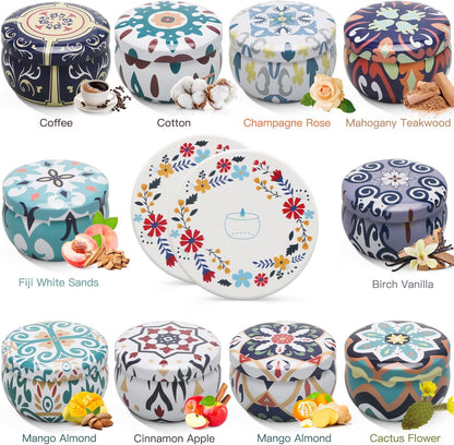 Scented Candles Gift Set, 12 Pack Soy Wax Candles for Home, 12 Scents, Aromatherapy Travel Tins with Gift Box for Women, Birthday, Housewarming, Relaxation