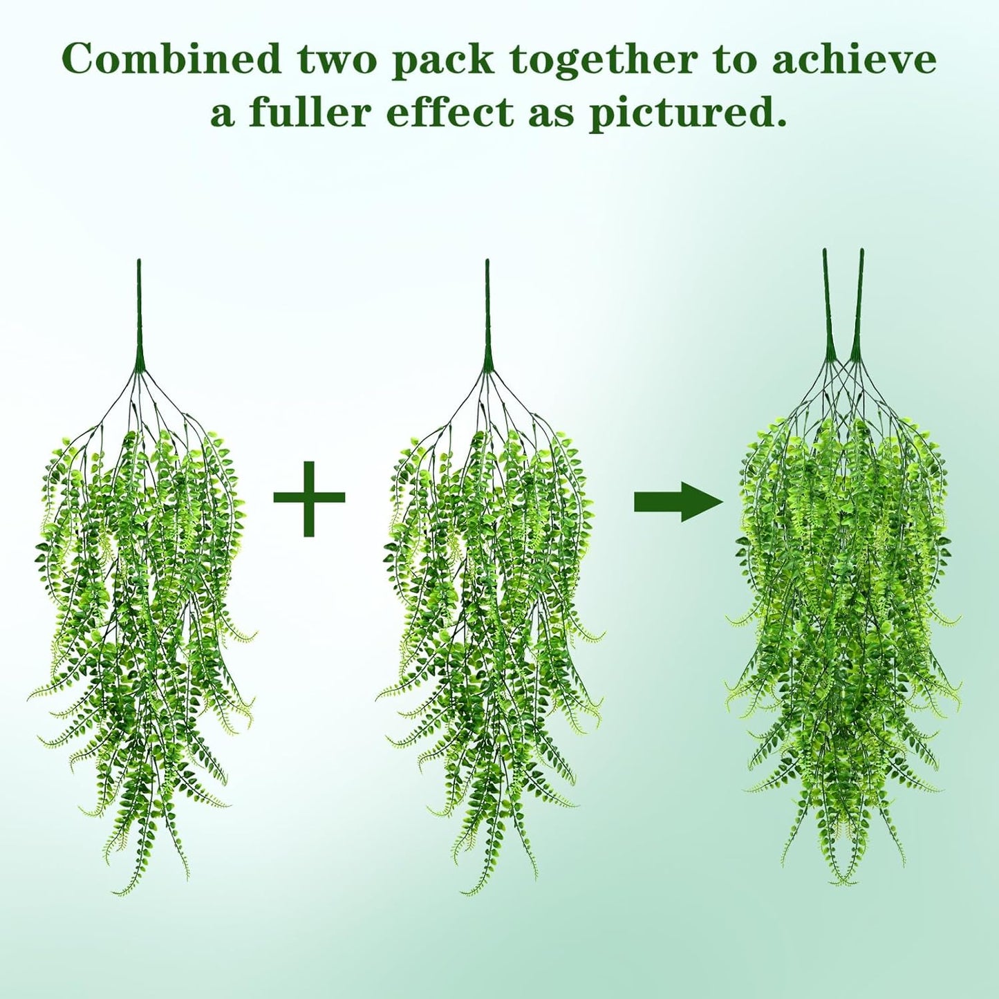 Waipfaru 4Pcs Fake Hanging Plants 2.7ft Fake Plants Eucalyptus Leaves UV Resistant Fake Vines Ivy Artificial Plants Outdoor Faux Plants Indoor Bedroom Living Room Boho Wall Porch Shelf Decor
