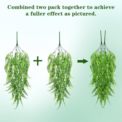 Waipfaru 4Pcs Fake Hanging Plants 2.7ft Fake Plants Eucalyptus Leaves UV Resistant Fake Vines Ivy Artificial Plants Outdoor Faux Plants Indoor Bedroom Living Room Boho Wall Porch Shelf Decor
