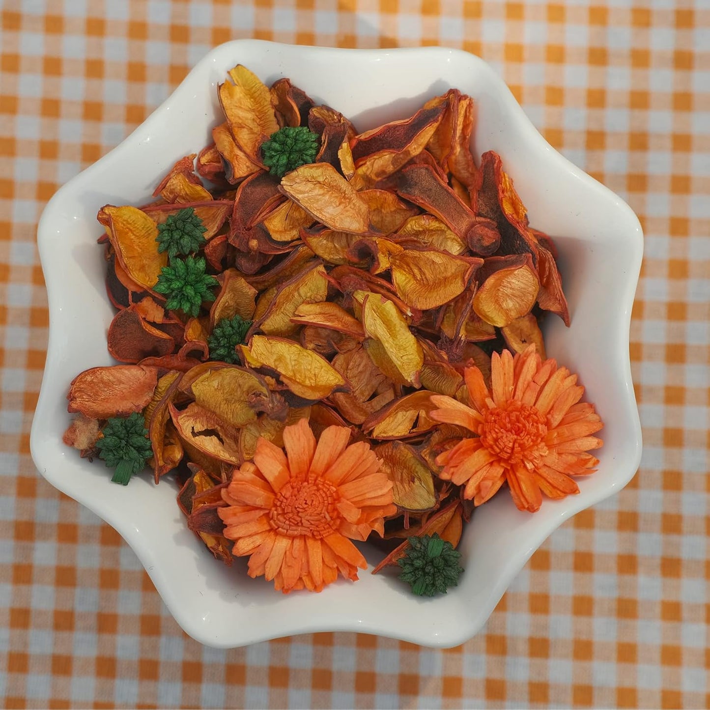 Spring Potpourri Bags,Vanilla Scented Potpourri Bowl Fillers,Dried Flowers,Home Fragrance Sachet of Petal, Vase Decor (White Caramel)-Mini