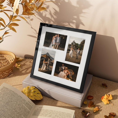 Vittanly 11x14 Collage Picture Frame, Displays 5Pcs 4x6 Pictures with Mat or 1Pcs 11x14 without Mat for Wall Mounting, Picture Frames Collage Wall Decor in Black, 1 Pack