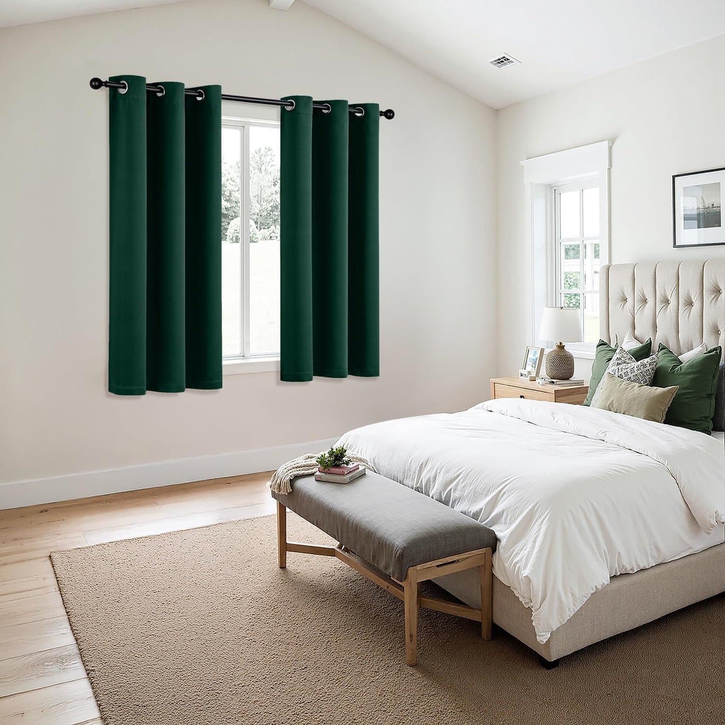 MIULEE Blackout Curtains for Bedroom Living Room 2 Panels, Thermal Insulated Room Darkening Drapes Grommet Noise Reducing Light Blocking Window Treatments 63 Inches Long 40x63 Inch Black - Colors A