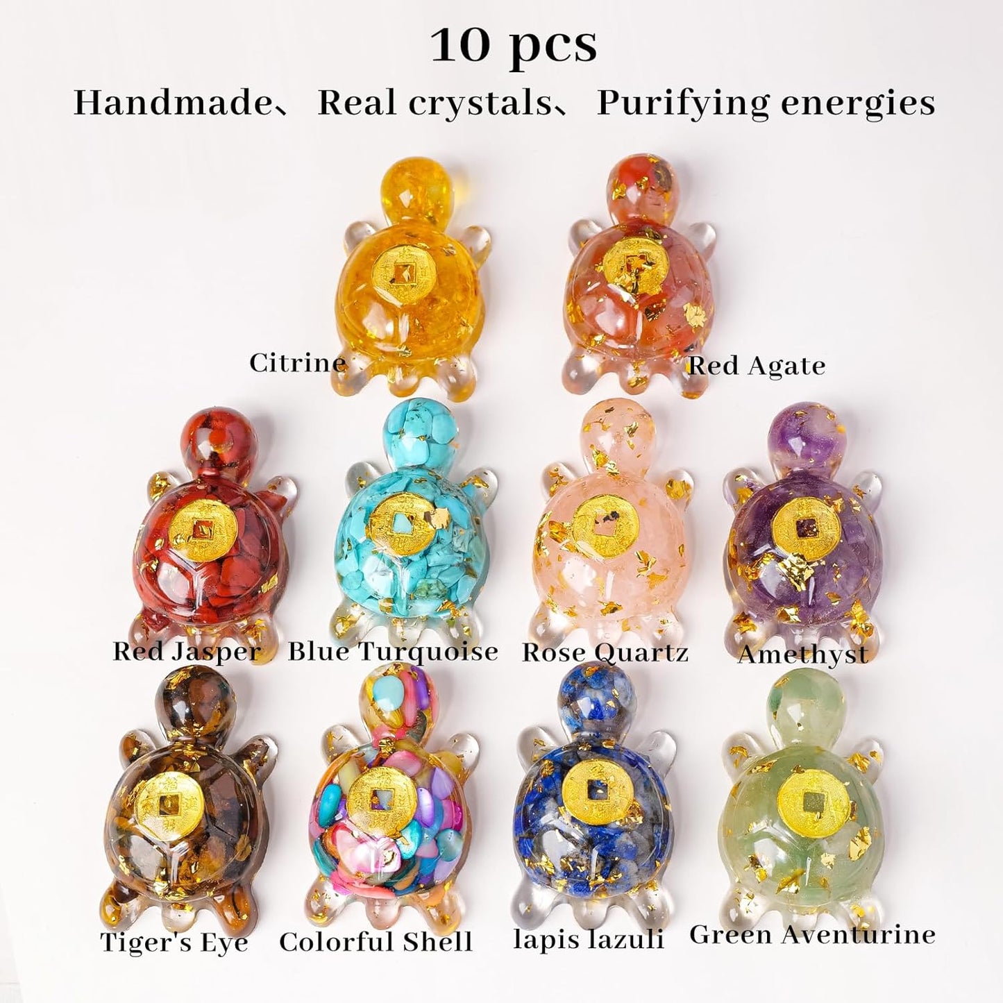10PCS Crystal Bird Figurines Resin Animal Statues Decorative Gravel Birds Decor Animal Figurines for Home Decor Unique Bird for Teens