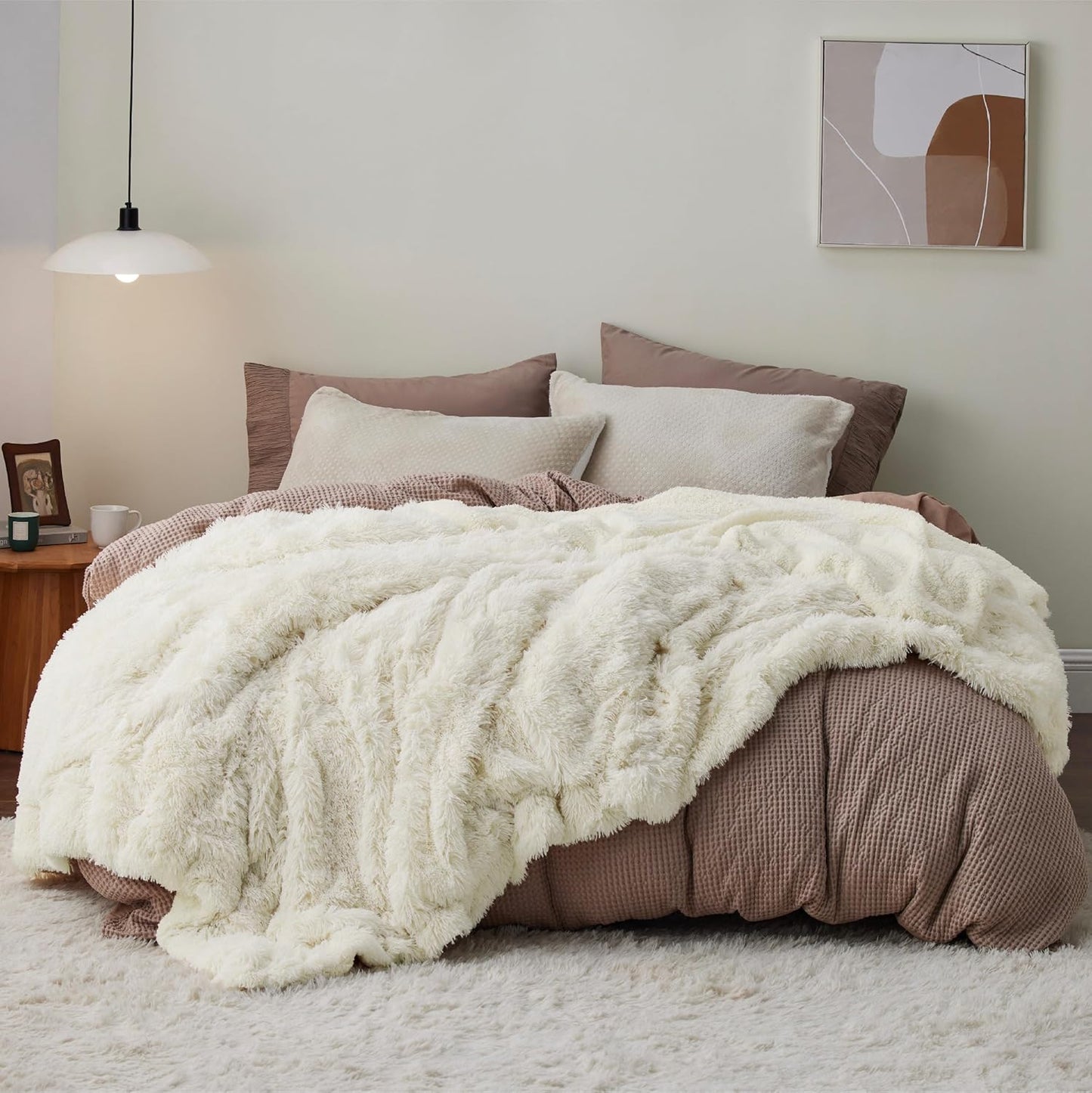 Bedsure GentleSoft Fluffy Fuzzy Faux Fur Throw Blanket for Couch, Soft Sherpa Fleece Cozy Gifts for Women, Plush Bed Blanket Room Decor for Men, Thick Warm Minky Teen Gifts Winter Bedding