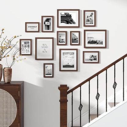 Venusmiles 20 Pack Picture Frames Collage Wall Decor, Gallery Frame Set for Wall Mounting or Tabletop Display, Multi Sizes Including 4pcs 8x10, 8pcs 5x7, 8pcs 4x6, Oak