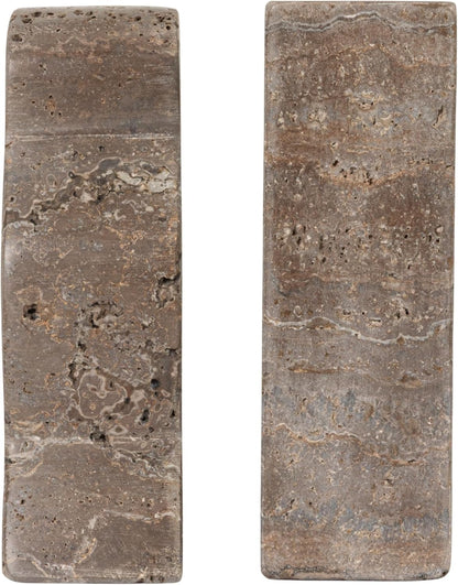 Creative Co-Op Decorative Travertine Wave Bookends, Natural, Set of 2
