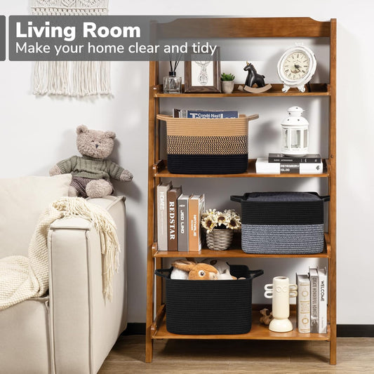 Goodpick Cube Storage Bins - Towel, Book, Cloth, Shoes, Closet Shelf Woven Baskets for Office, Baby Laundry, Toys, 13''x10''x9''