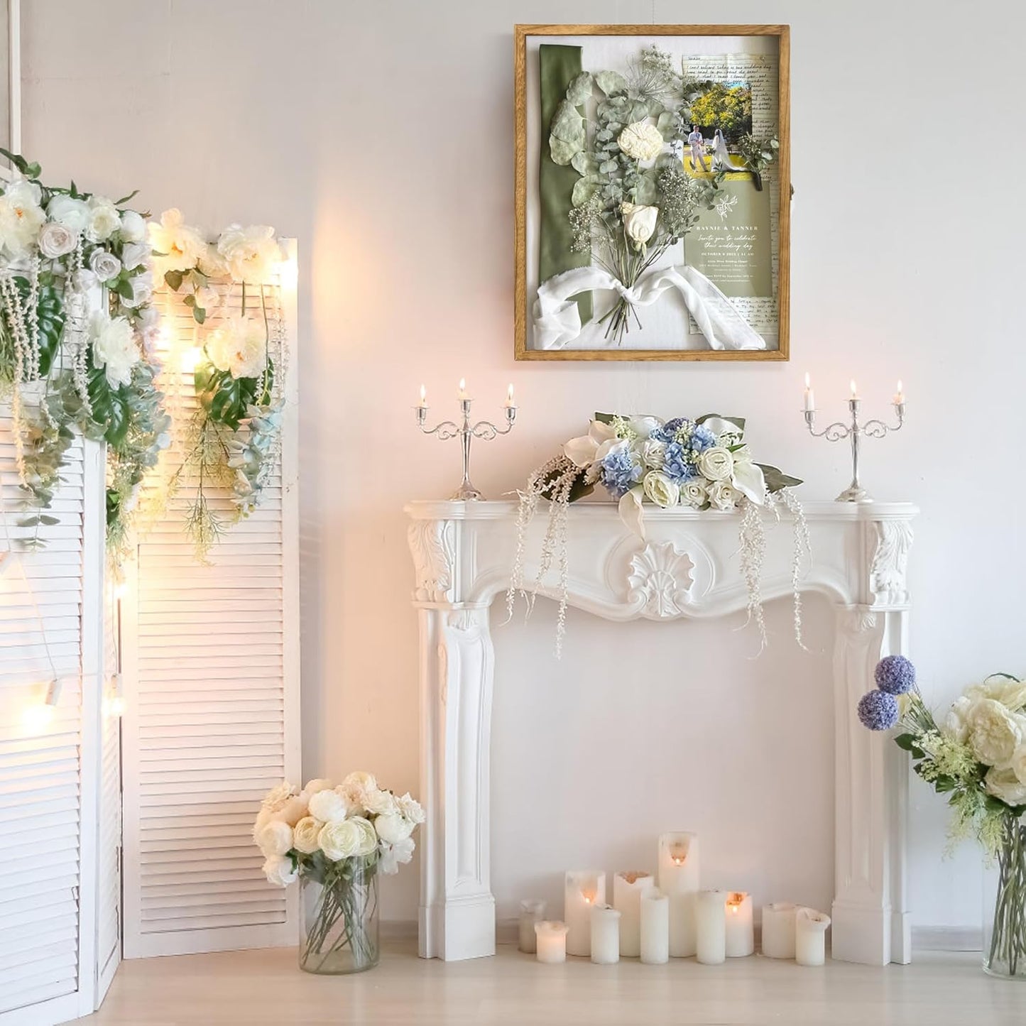 GraduatePro Shadow Box Frame 11x14 Display Case with Linen Back, Real Glass Window Door with Hinge, Picture Frame Wedding Bouquet Memorabilia Medals Photos Memory Box for Keepsakes, Carbonized Black