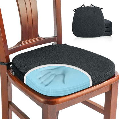 SINOSSO 1 Pack Memory Foam Chair Cushions for Dining Chair, Friendly Woven Fabric 16" U-Shape Comfortable Kitchen Chair Pad, Removable Slip Resistant Seat Cushion (1 Piece, Blue)