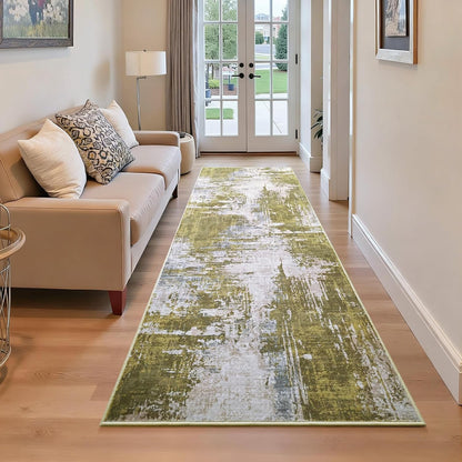 Ompaa 2x6 Rug Runners for Hallways Kitchen Runner Rug Non Slip Washable Grey Long Runner Rugs with Rubber Backing Soft Abstract Carpet Runner for Hallways, Kitchen, Bedroom, Bathroom, Entryway - Colors B