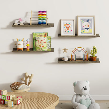 Dreamland Picture Ledge Shelf for Wall, Floating Shelves Set of 2, 48 Inch Long Floating Shelves with Lip for Living Room, Bedroom, Bathroom, Kitchen, White