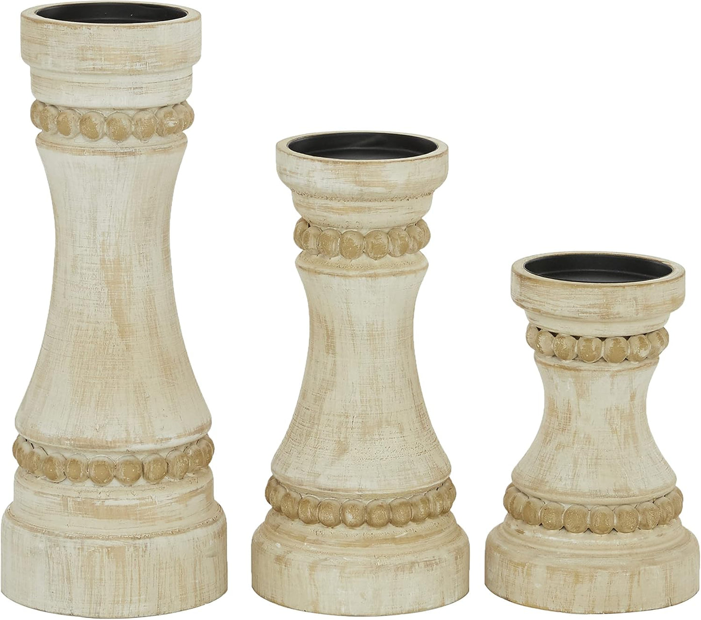 Deco 79 Metal Abstract Decorative Candle Holder Mushroom Inspired Candle Stand, Set of 2 Candlestick Holder 11", 14"H, Gold