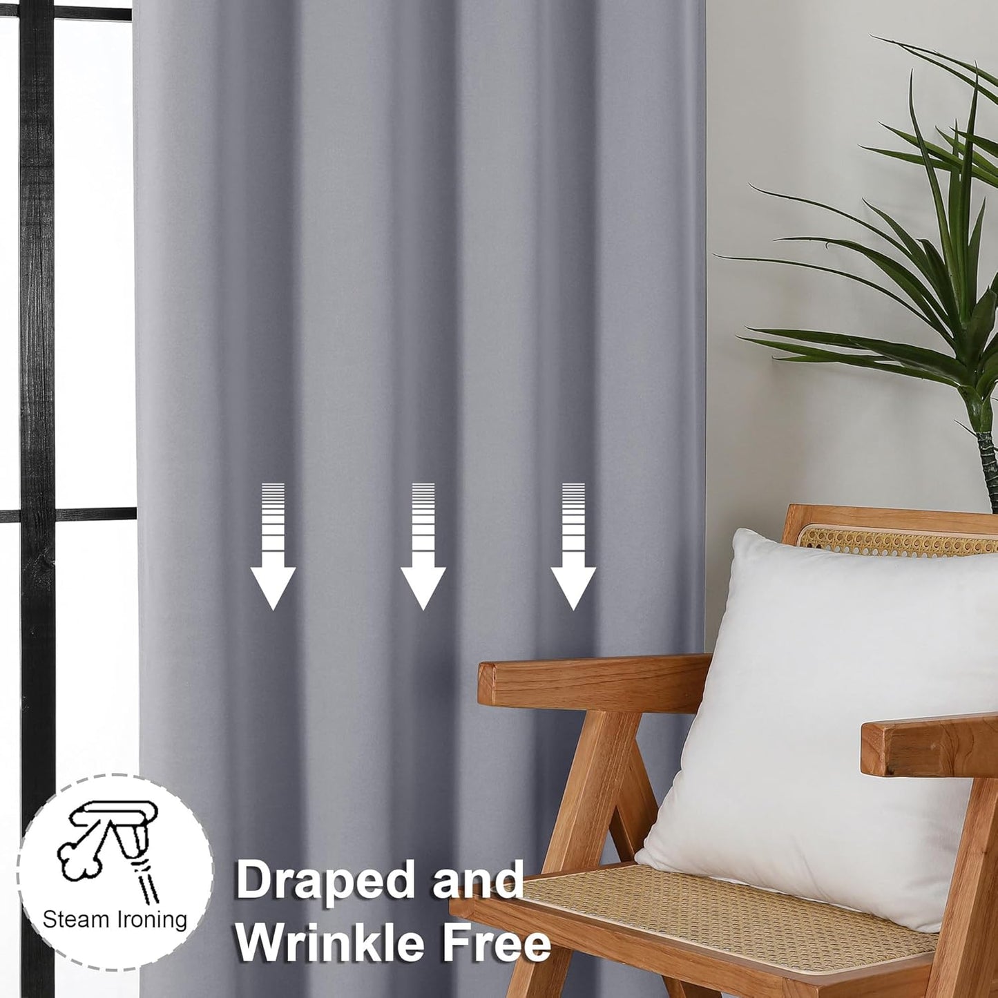 Simplebrand Ava Sage Green Blackout Curtains for Bedroom 63 Inch Length 2 Panels Set, Solid Thermal Insulated Energy Saving Rod Pocket Window Treatment Curtains Blackout Drapes, W40 x L63 Inch, Sage - Colors B