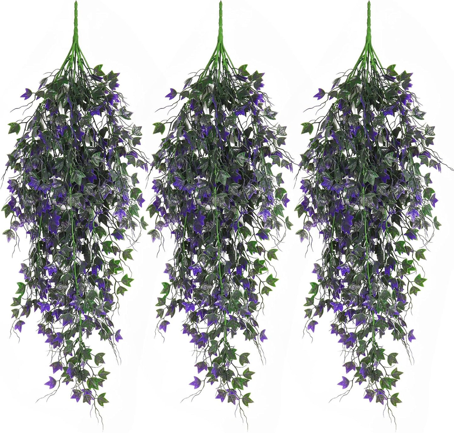RECUTMS Artificial Hanging Plants Fake Hanging Plant Faux Eucalyptus Leaf Greenery Vine Outdoor UV Resistant Plastic Plants Home Garden Wedding Party Indoor Outdoor Decorations(White)