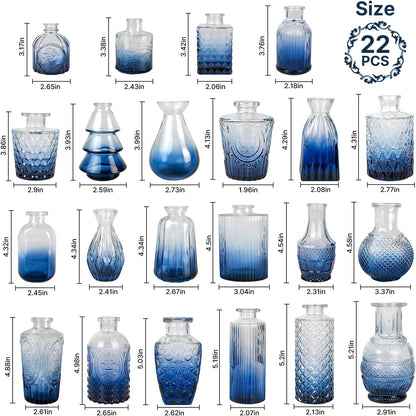 Clear Glass Bud Vase Set of 12 Pcs,Small Bud Vases in Bulk,Glass Crystal Flower Vases Table Centerpieces for Party Event Wedding Decor Baby Shower Decorations (Clear, 12 Pcs)