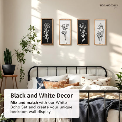 3D Floral Green Wall Art (Set of 2) Lightweight, Wooden Ready-to-Hang Boho Framed Wall Art for Bathroom, Bedroom, Living Room or Office – Premium Sage Green Farmhouse Decor – Gift-Boxed
