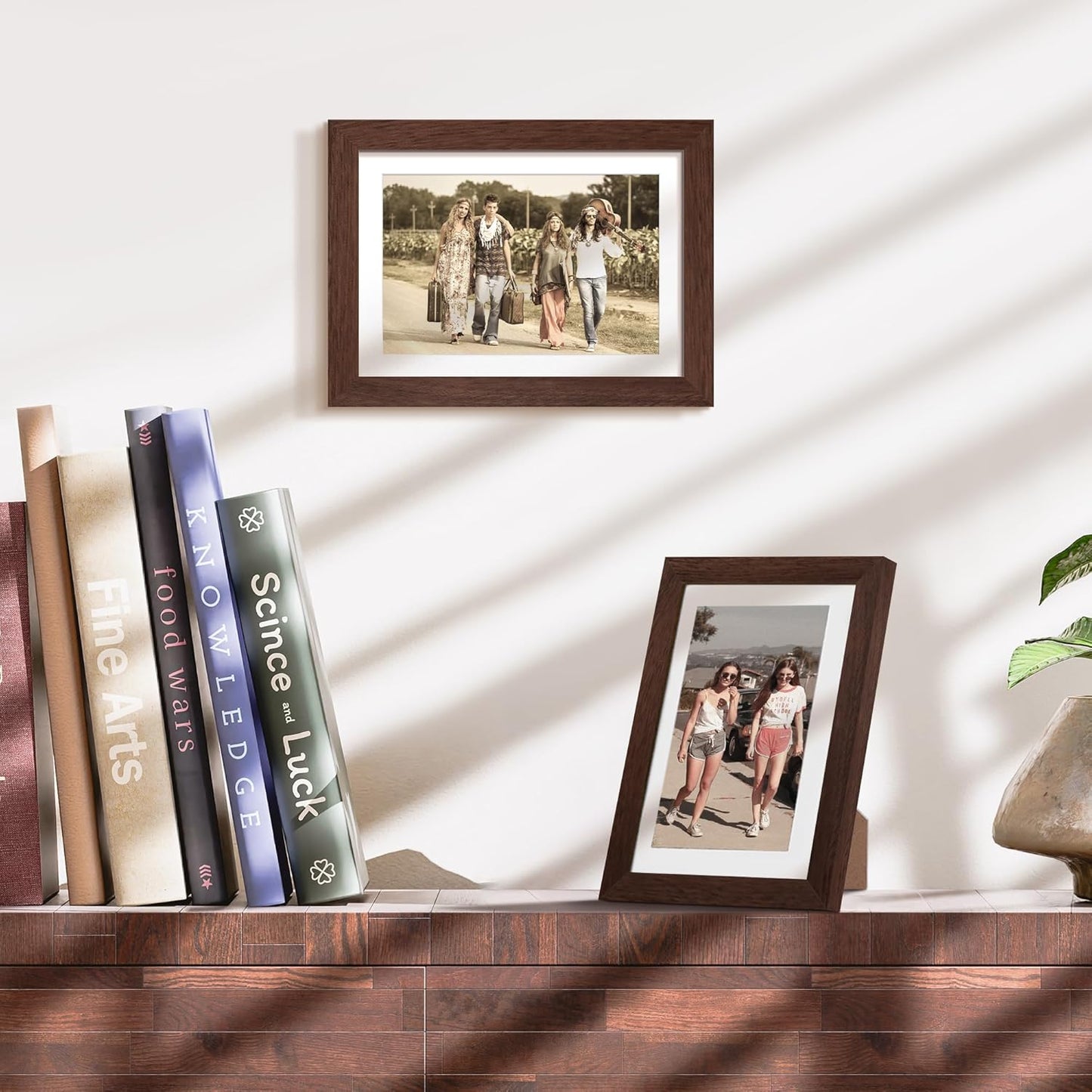 upsimples 8x10 Picture Frame, Display Pictures 5x7 with Mat or 8x10 Without Mat, Wall Hanging Photo Frame, Black, 1 Pack - Colors A