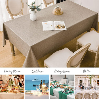 Veblandy Rectangle Tablecloth Waterproof Linen Textured Table Cloth Stain and Wrinkle Resistant Washable, Decorative Fabric Table Cover for Dining, Party and Camping (Sage Green, 52 * 70)