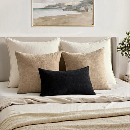 MIULEE Olive Green Couch Pillow Covers 18x18 Inch, Set of 2 Soft Chenille Decorative Square Throw Pillow Covers Farmhouse for Sofa Living Room Bed